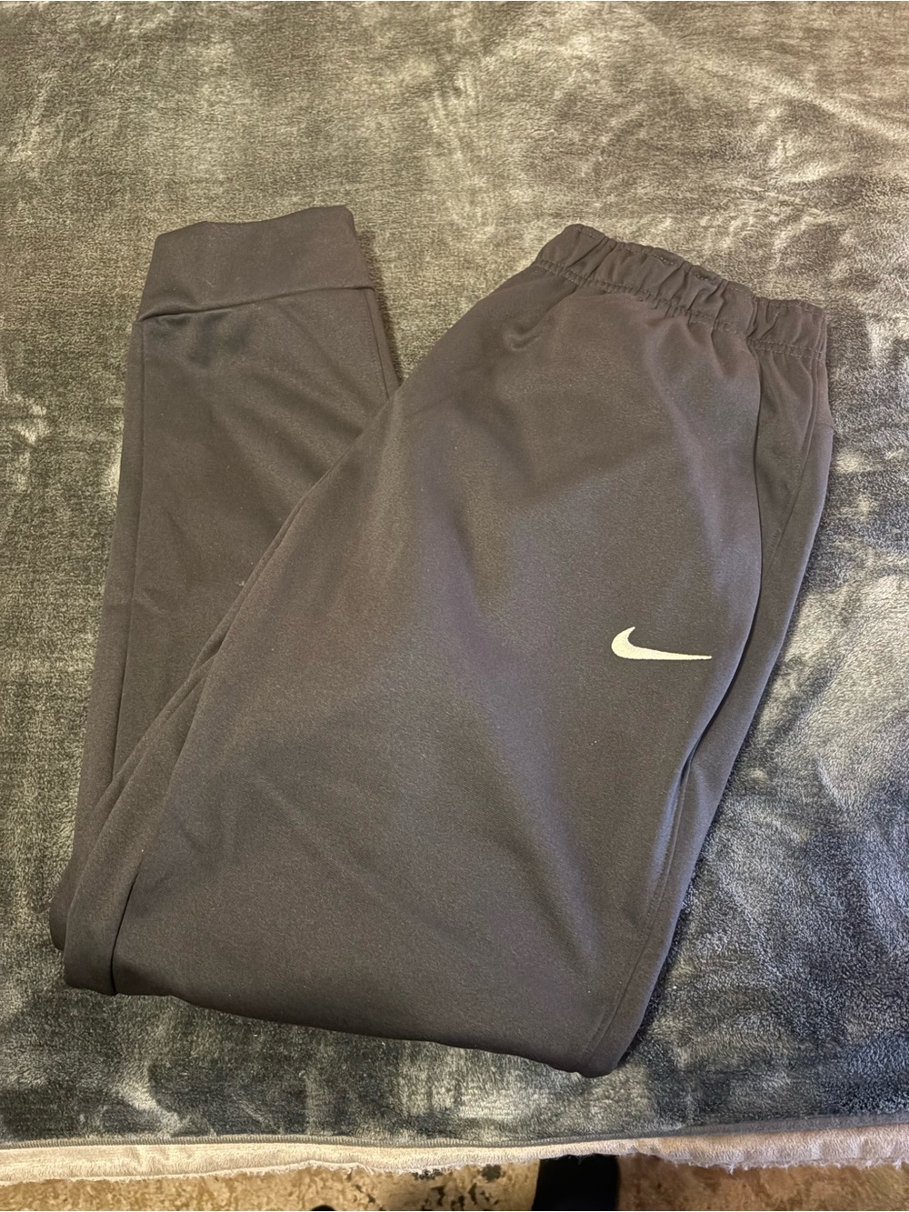 Nike Mens Black Therma Fit Joggers with White Swoosh
